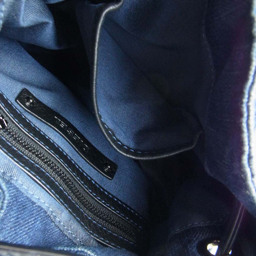 DIESEL ディーゼル デニム ミニ ハンド バッグ インディゴブルー系【中古】