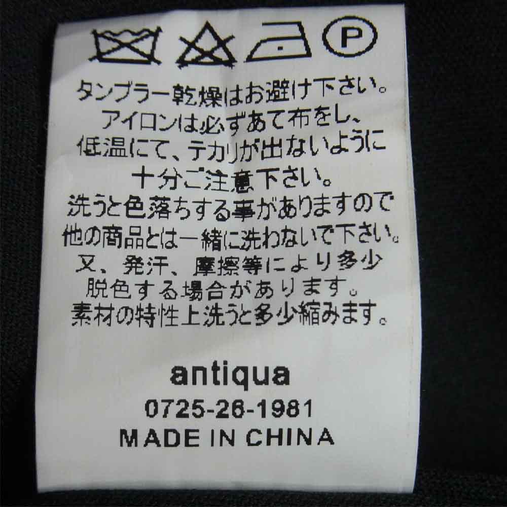 アンティカキヌ US-00004 ウール ラップ ロング コート 中国製 ブラック系 グレー系 F【中古】
