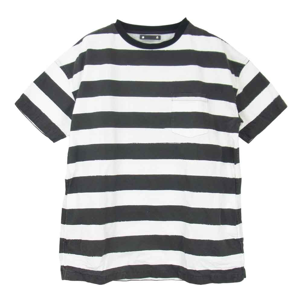 MINEDENIM マインデニム 20SS HD Bold Border S/S Denim ボーダー柄 半袖 Tシャツ ブラック系 2【中古】