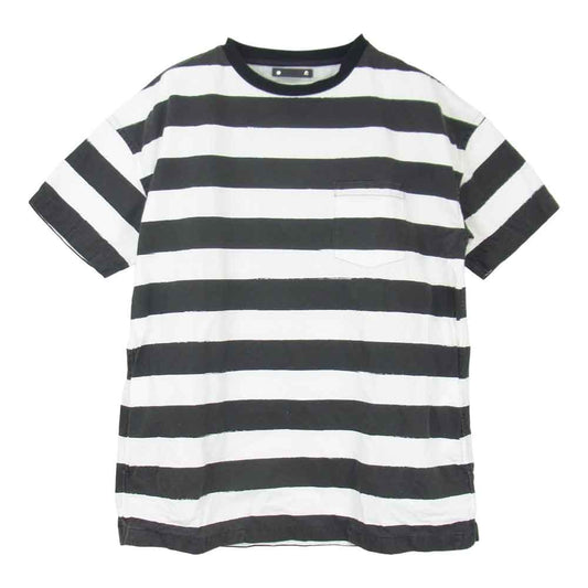 MINEDENIM マインデニム 20SS HD Bold Border S/S Denim ボーダー柄 半袖 Tシャツ ブラック系 2【中古】