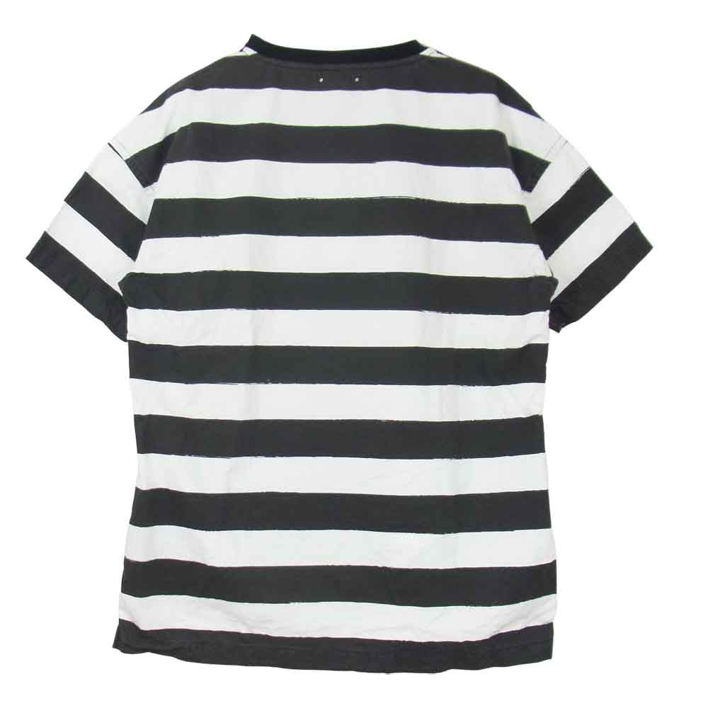 MINEDENIM マインデニム 20SS HD Bold Border S/S Denim ボーダー柄 半袖 Tシャツ ブラック系 2【中古】