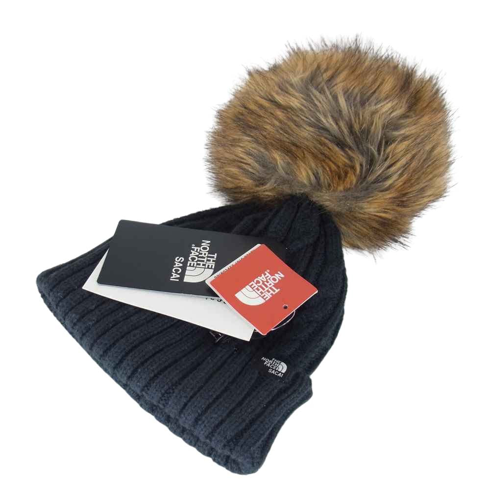 Sacai サカイ NN4177SA × THE NORTH FACE ノースフェイス ニット帽 ブラック系 F【中古】
