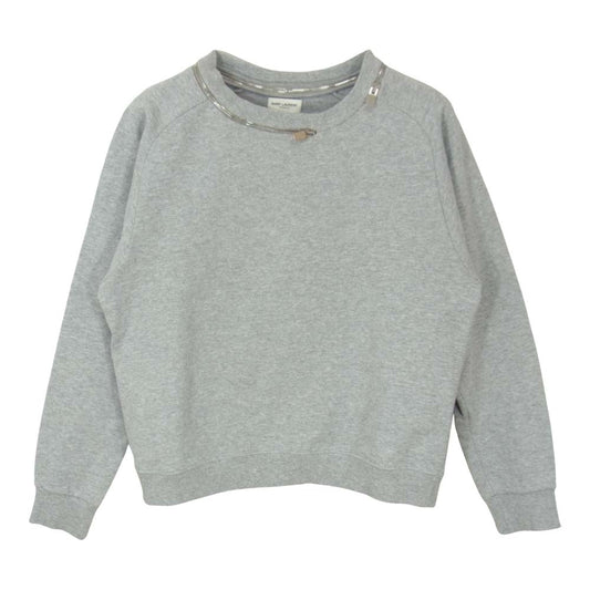 SAINT LAURENT サンローラン 13SS 314376 Y1LWH エディ期 ジップ クルーネック スウェット グレー系 サイズ表記無【中古】