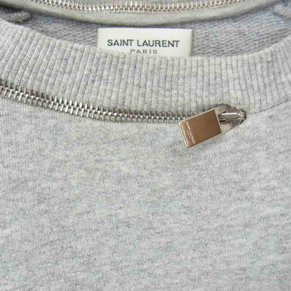 SAINT LAURENT サンローラン 13SS 314376 Y1LWH エディ期 ジップ クルーネック スウェット グレー系 サイズ表記無【中古】