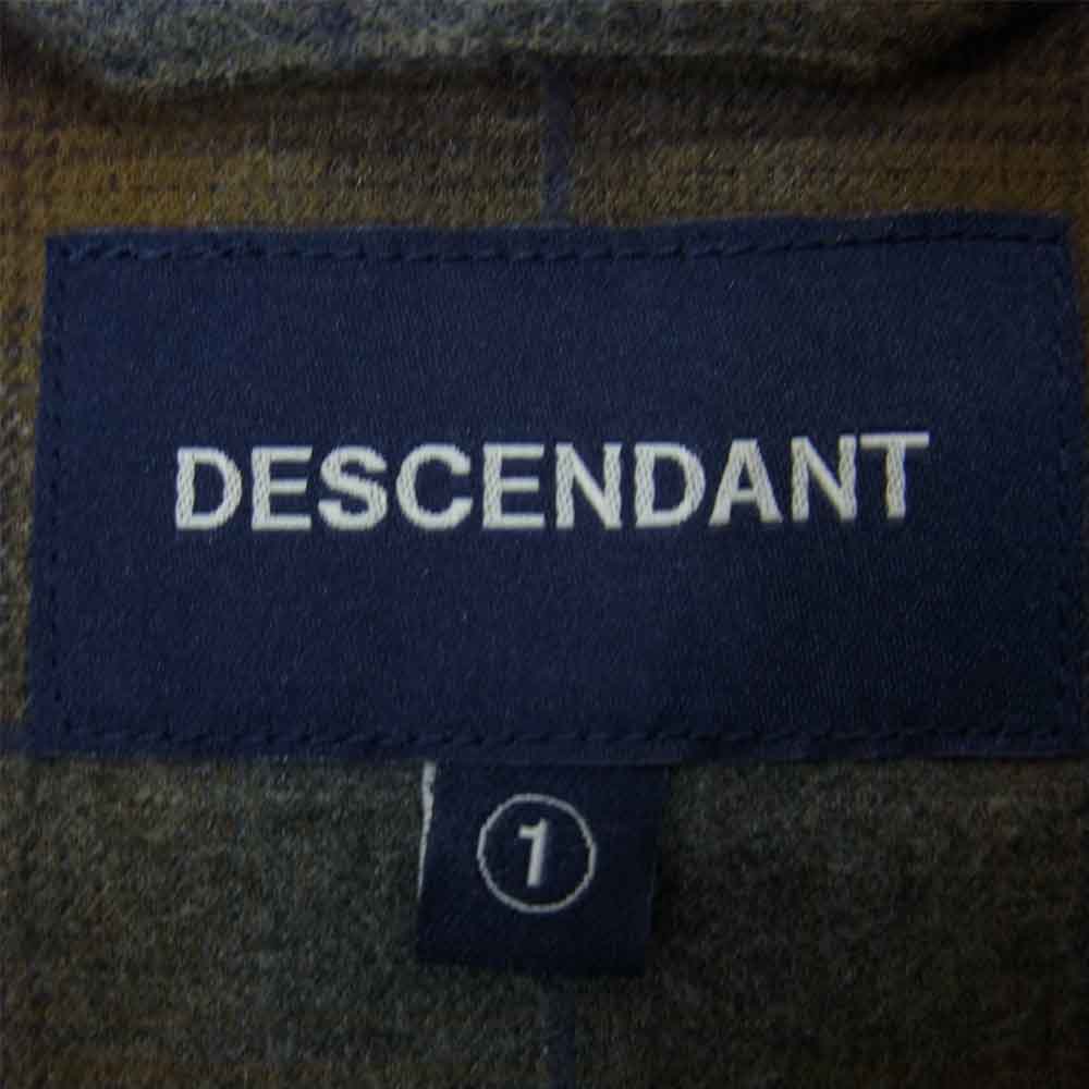 DESCENDANT ディセンダント MILPTAS CHECK LS SHIRT チェック フランネル シャツ カーキ系 1【中古】