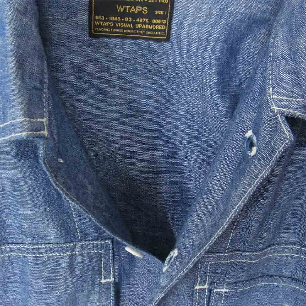 WTAPS ダブルタップス 16AW 162GWDT-SHM11 DECK LS SHIRT シャンブレー ワーク シャツ ブルー系 1【中古】