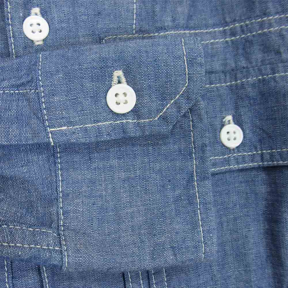 WTAPS ダブルタップス 16AW 162GWDT-SHM11 DECK LS SHIRT シャンブレー ワーク シャツ ブルー系 1【中古】