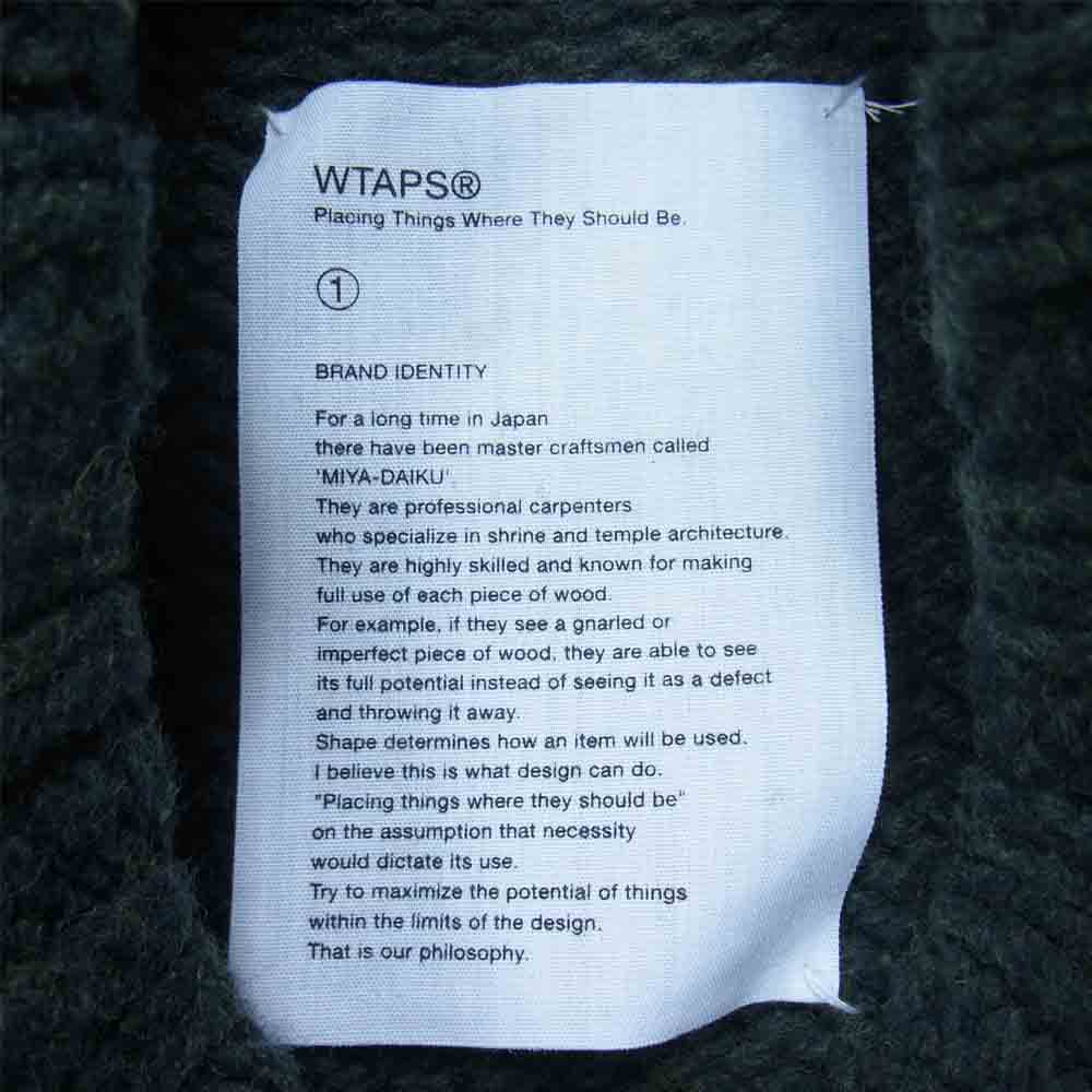 WTAPS ダブルタップス 16AW 162MADT-KNM04 ARAN KNIT アラン ニットセーター モスグリーン系 1【中古】