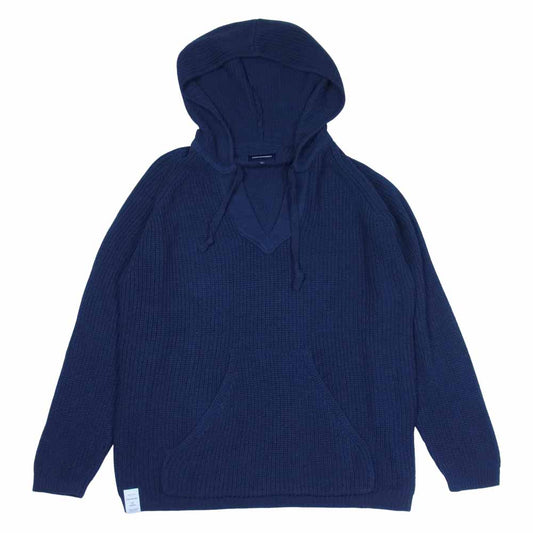 DESCENDANT ディセンダント 17AW BAJA COTTON KNIT バハ コットン ニット メキシカンパーカー ネイビー系 1【中古】