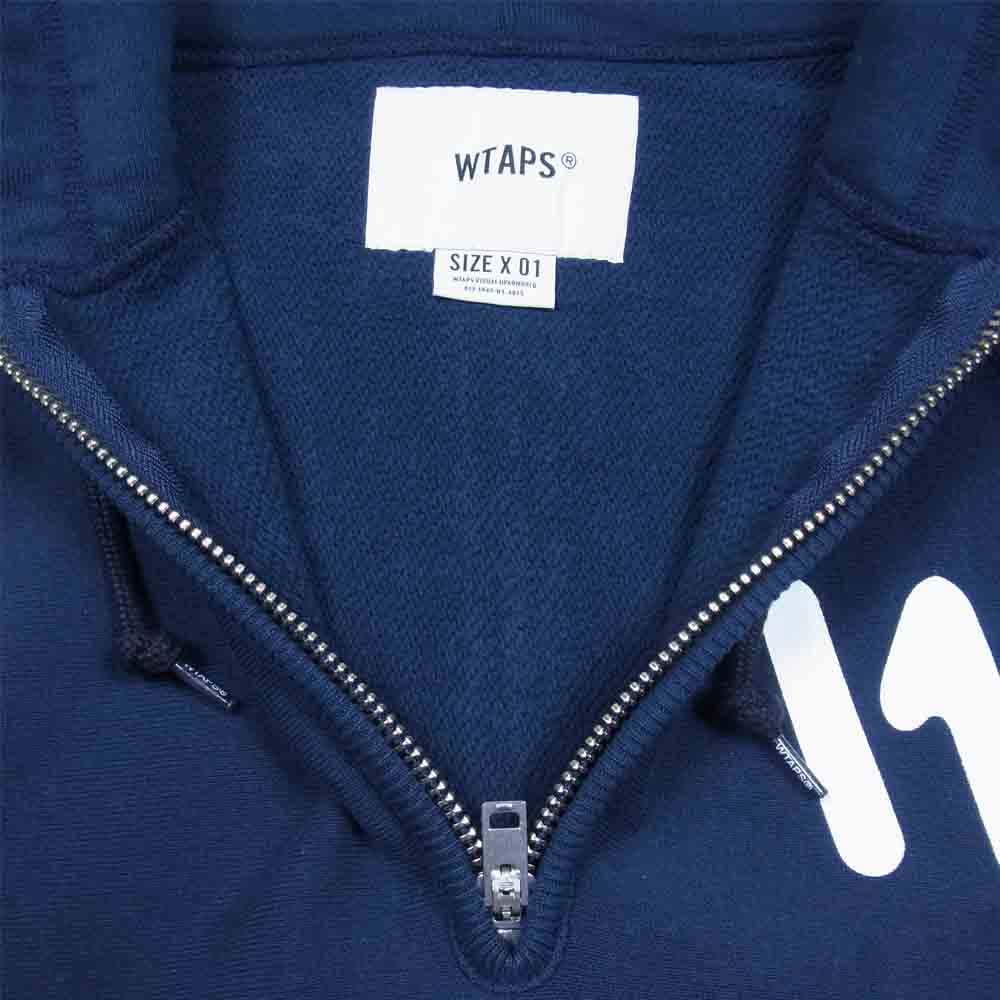 WTAPS ダブルタップス 19SS 191ATDT-CSM22 OUTRIGGER ハーフジップ スウェット パーカー ネイビー系 1【中古】