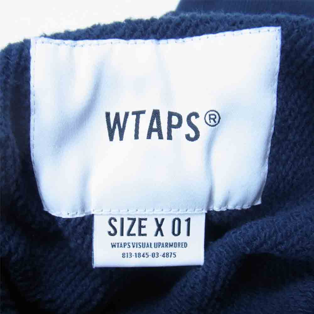 WTAPS ダブルタップス 19SS 191ATDT-CSM22 OUTRIGGER ハーフジップ スウェット パーカー ネイビー系 1【中古】
