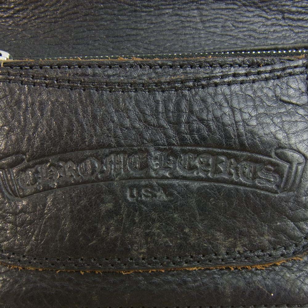 CHROME HEARTS クロムハーツ（原本無） 1ZIP 1ジップ フローラル ボタン レザー ウォレット ブラック系【中古】