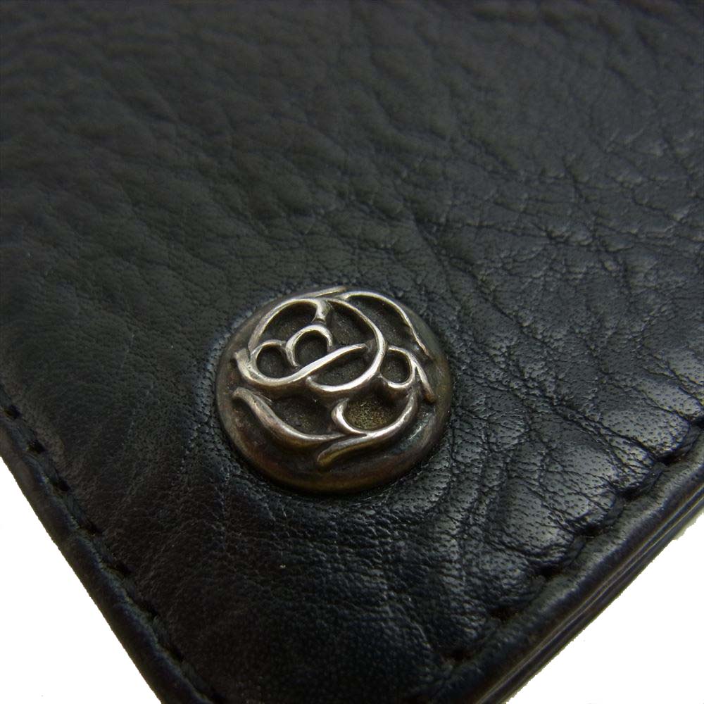 CHROME HEARTS クロムハーツ（原本無） 1ZIP 1ジップ フローラル ボタン レザー ウォレット ブラック系【中古】
