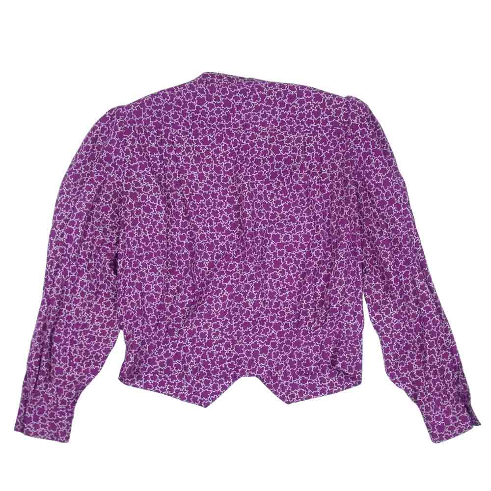 NINA RICCI ニナリッチ カエデ柄 リボン ブラウス 総柄 長袖 パープル系 11【中古】