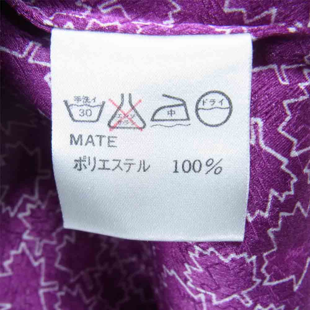 NINA RICCI ニナリッチ カエデ柄 リボン ブラウス 総柄 長袖 パープル系 11【中古】
