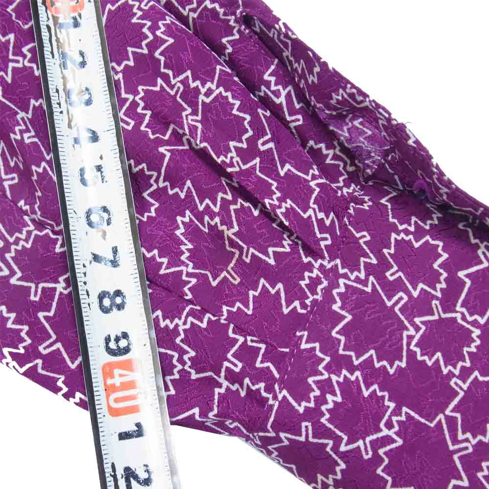NINA RICCI ニナリッチ カエデ柄 リボン ブラウス 総柄 長袖 パープル系 11【中古】