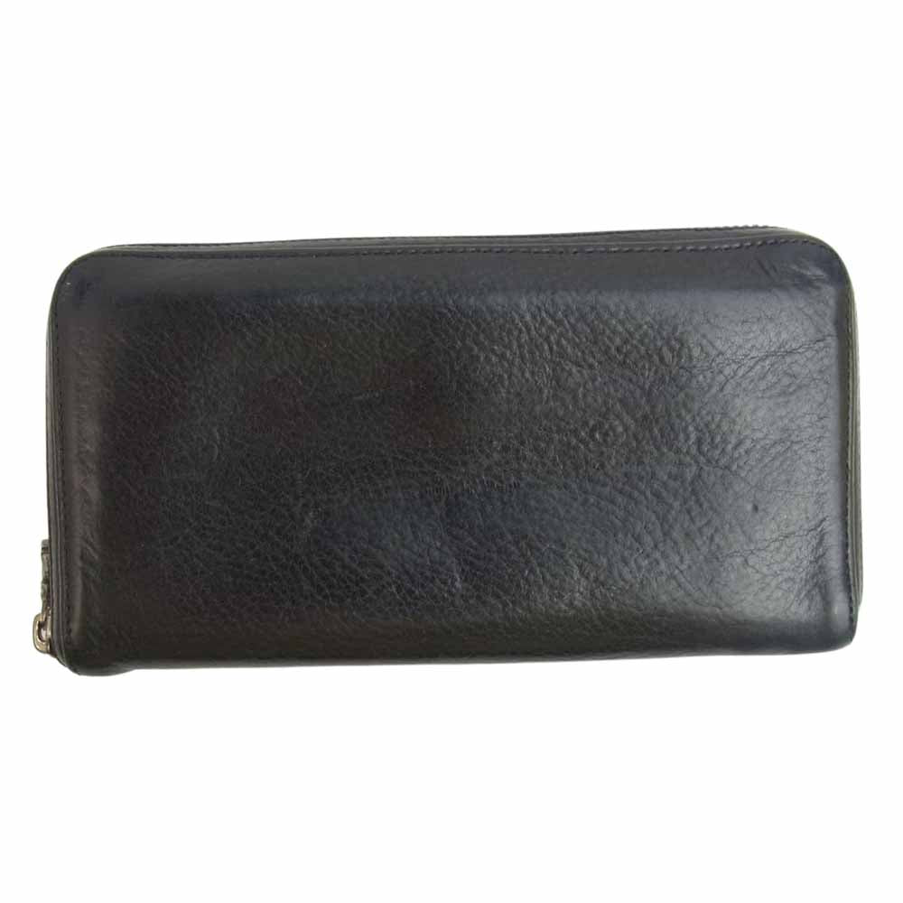 CHROME HEARTS クロムハーツ（原本無） REC F ZIP プレーン レザー ウォレット ブラック系【中古】