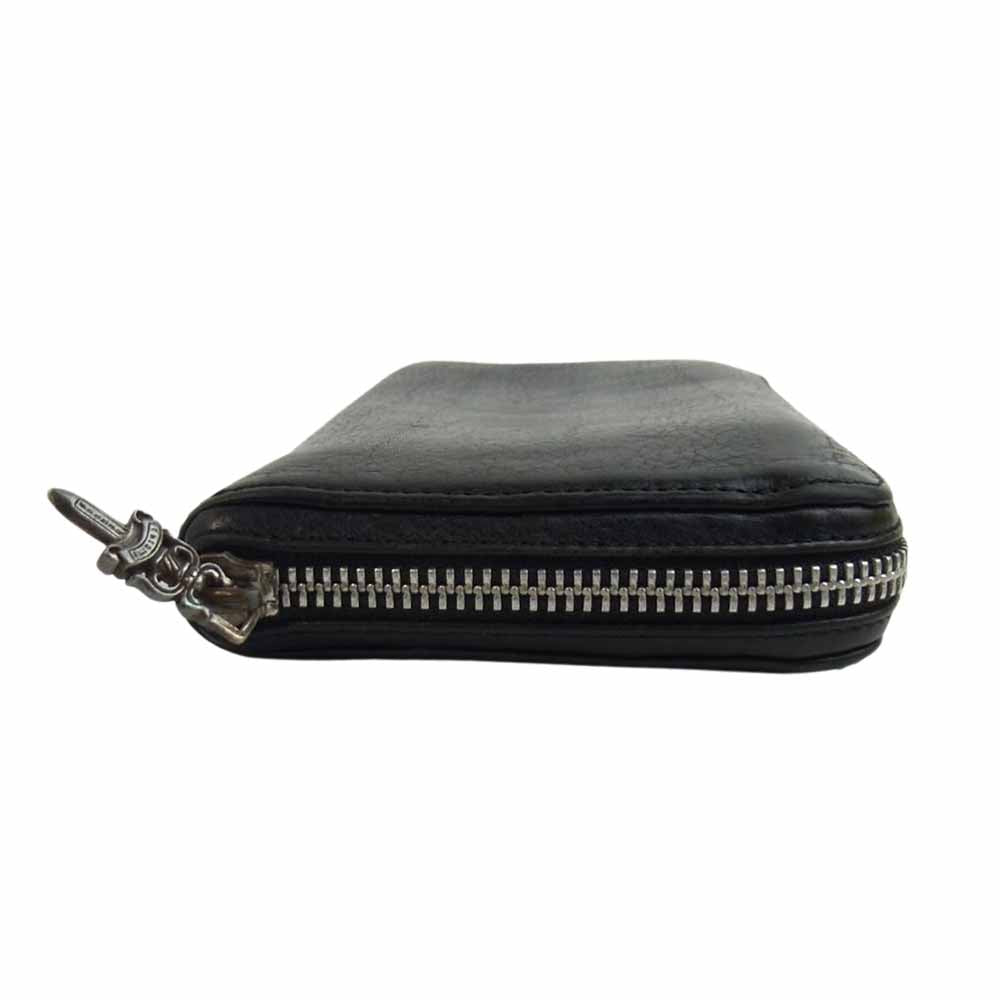 CHROME HEARTS クロムハーツ（原本無） REC F ZIP プレーン レザー ウォレット ブラック系【中古】