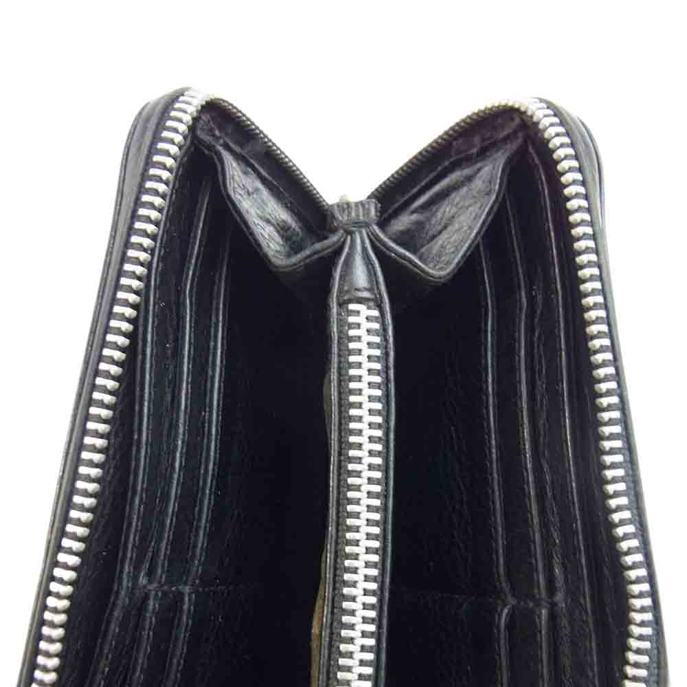 CHROME HEARTS クロムハーツ（原本無） REC F ZIP プレーン レザー ウォレット ブラック系【中古】