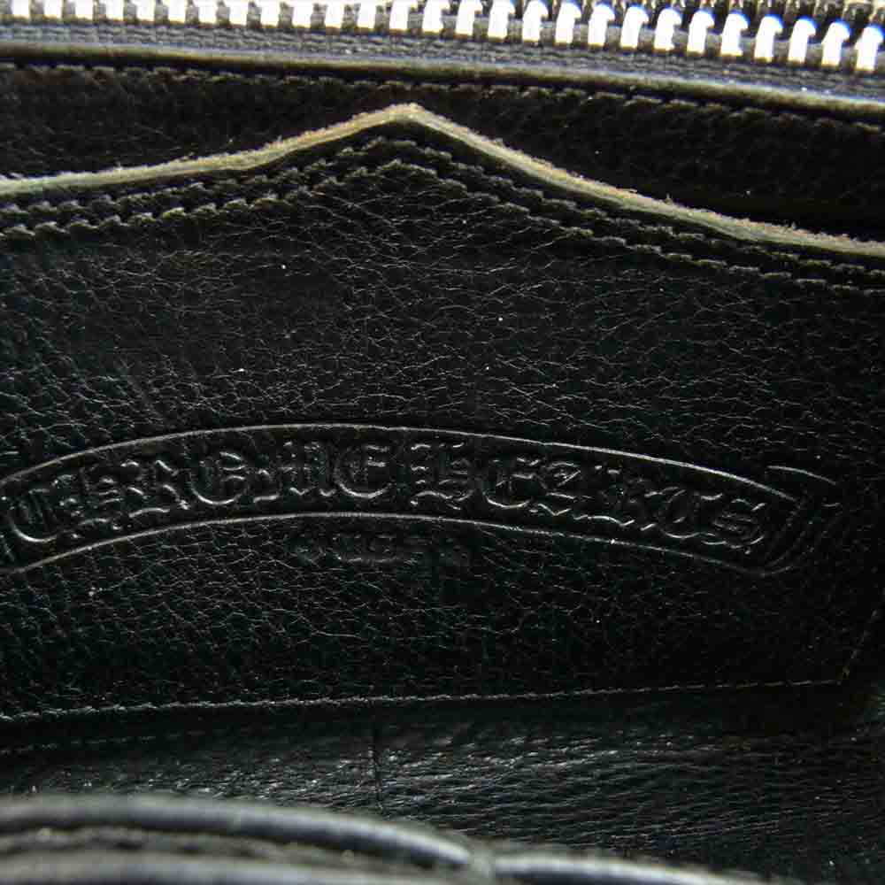 CHROME HEARTS クロムハーツ（原本無） REC F ZIP プレーン レザー ウォレット ブラック系【中古】