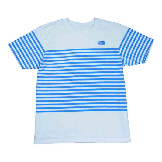 THE NORTH FACE ノースフェイス NT32063 国内正規品 S/S Panel Border Tee 半袖 ボーダーTシャツ 白×青系 XL【中古】