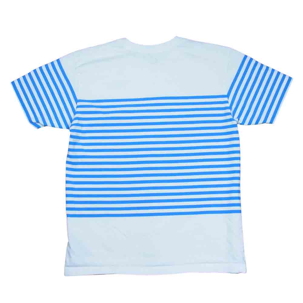 THE NORTH FACE ノースフェイス NT32063 国内正規品 S/S Panel Border Tee 半袖 ボーダーTシャツ 白×青系 XL【中古】