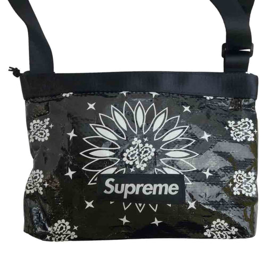 Supreme シュプリーム 21SS Bandana Tarp Side Bag バンダナ トラップ サイド バッグ ブラック系【美品】【中古】