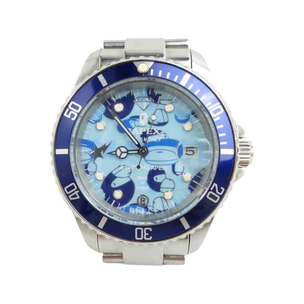 A BATHING APE アベイシングエイプ BAPEX サルマリーナ 自動巻き ベイビーマイロ カモ シルバー系【中古】