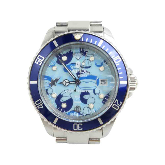 A BATHING APE アベイシングエイプ BAPEX サルマリーナ 自動巻き ベイビーマイロ カモ シルバー系【中古】