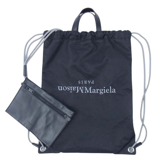 MAISON MARGIELA メゾンマルジェラ P0924 ドローストリング リュック ブラック系【中古】