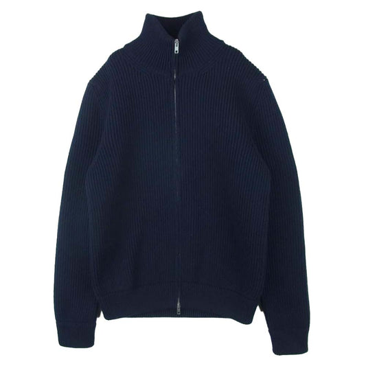 MAISON MARTIN MARGIELA メゾンマルタンマルジェラ S16769 国内正規品 5GG ローゲージ ジップ ドライバーズ ニット ネイビー系 M【中古】