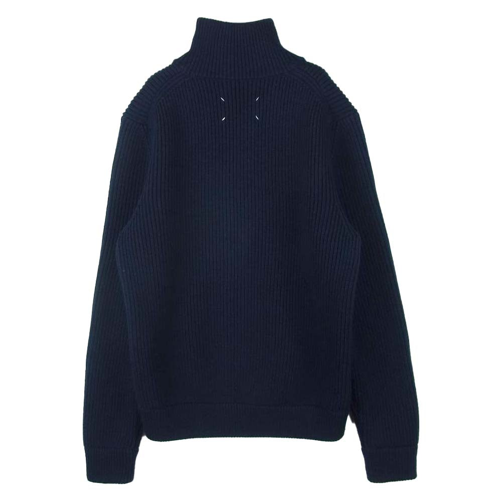 MAISON MARTIN MARGIELA メゾンマルタンマルジェラ S16769 国内正規品 5GG ローゲージ ジップ ドライバーズ ニット ネイビー系 M【中古】
