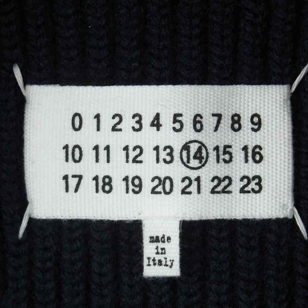 MAISON MARTIN MARGIELA メゾンマルタンマルジェラ S16769 国内正規品 5GG ローゲージ ジップ ドライバーズ ニット ネイビー系 M【中古】