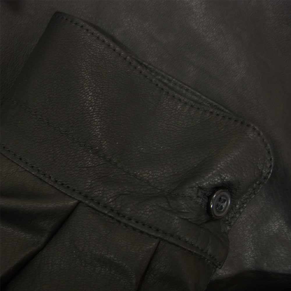 COMOLI コモリ U03-01010 ディアスキン レザー 長袖シャツ ブラック系 2【極上美品】【中古】