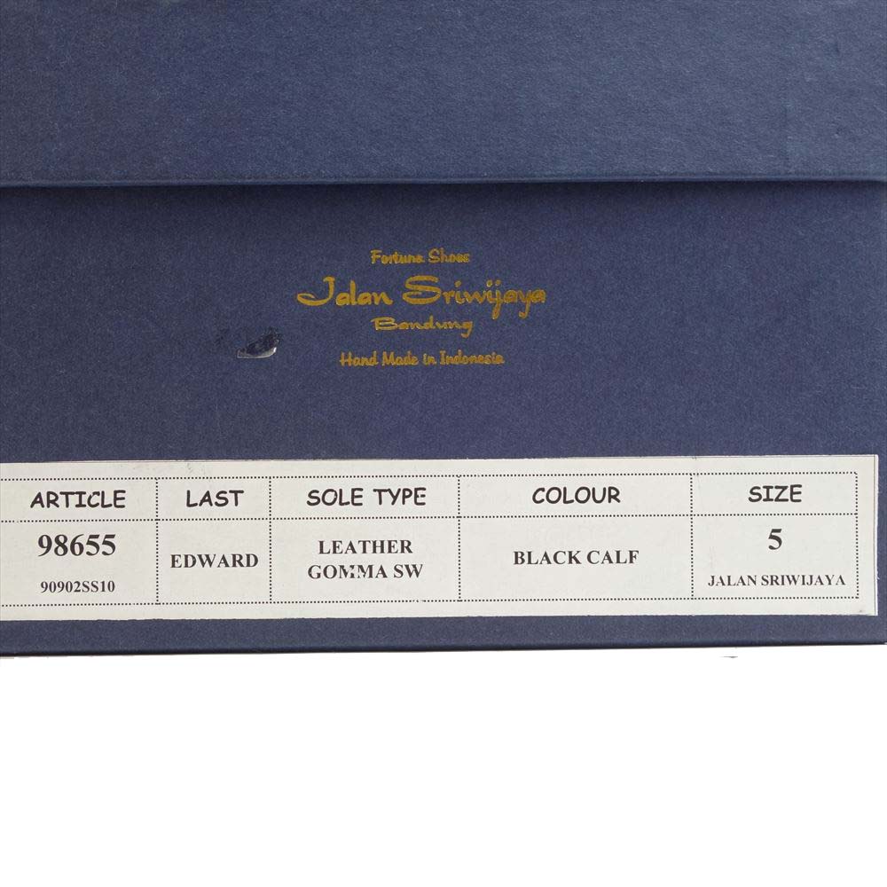JALAN SRIWIJAYA ジャランスリウァヤ 98655 ストレートチップシューズ レザーゴンマソール ブラックカーフ UK5 BLACK CALF UK5【極上美品】【中古】