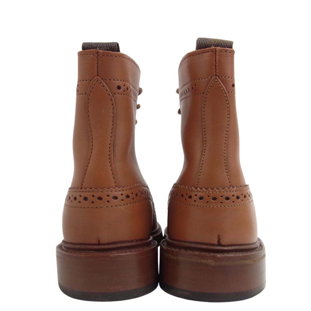 Tricker's トリッカーズ L2508 Malton モールトン カントリーブーツ レザーソール ウィングチップ ブラウン系 UK4【美品】【中古】
