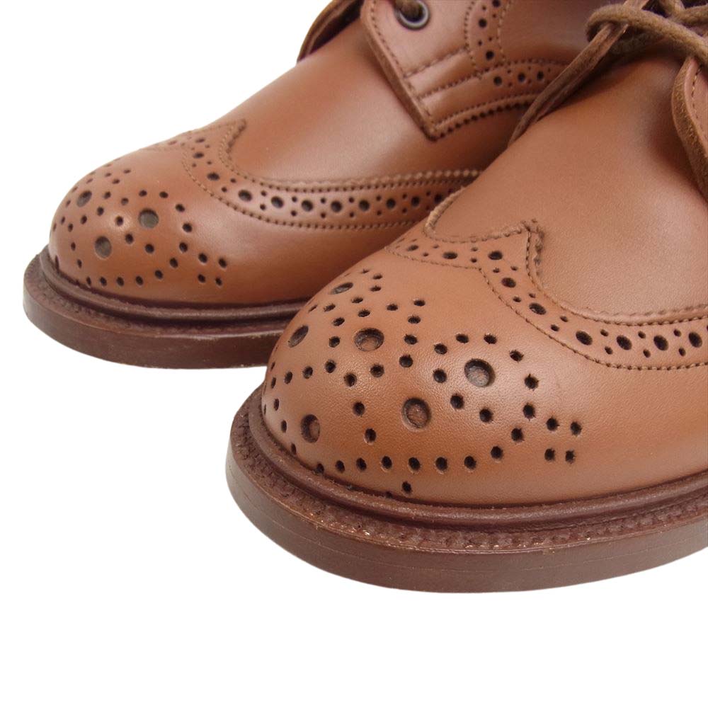 Tricker's トリッカーズ L2508 Malton モールトン カントリーブーツ レザーソール ウィングチップ ブラウン系 UK4【美品】【中古】