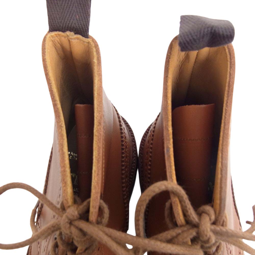 Tricker's トリッカーズ L2508 Malton モールトン カントリーブーツ レザーソール ウィングチップ ブラウン系 UK4【美品】【中古】