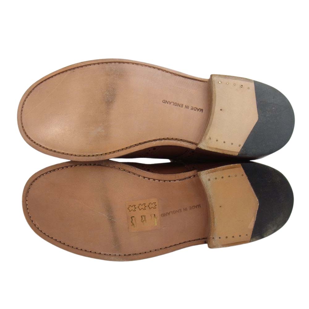 Tricker's トリッカーズ L2508 Malton モールトン カントリーブーツ レザーソール ウィングチップ ブラウン系 UK4【美品】【中古】