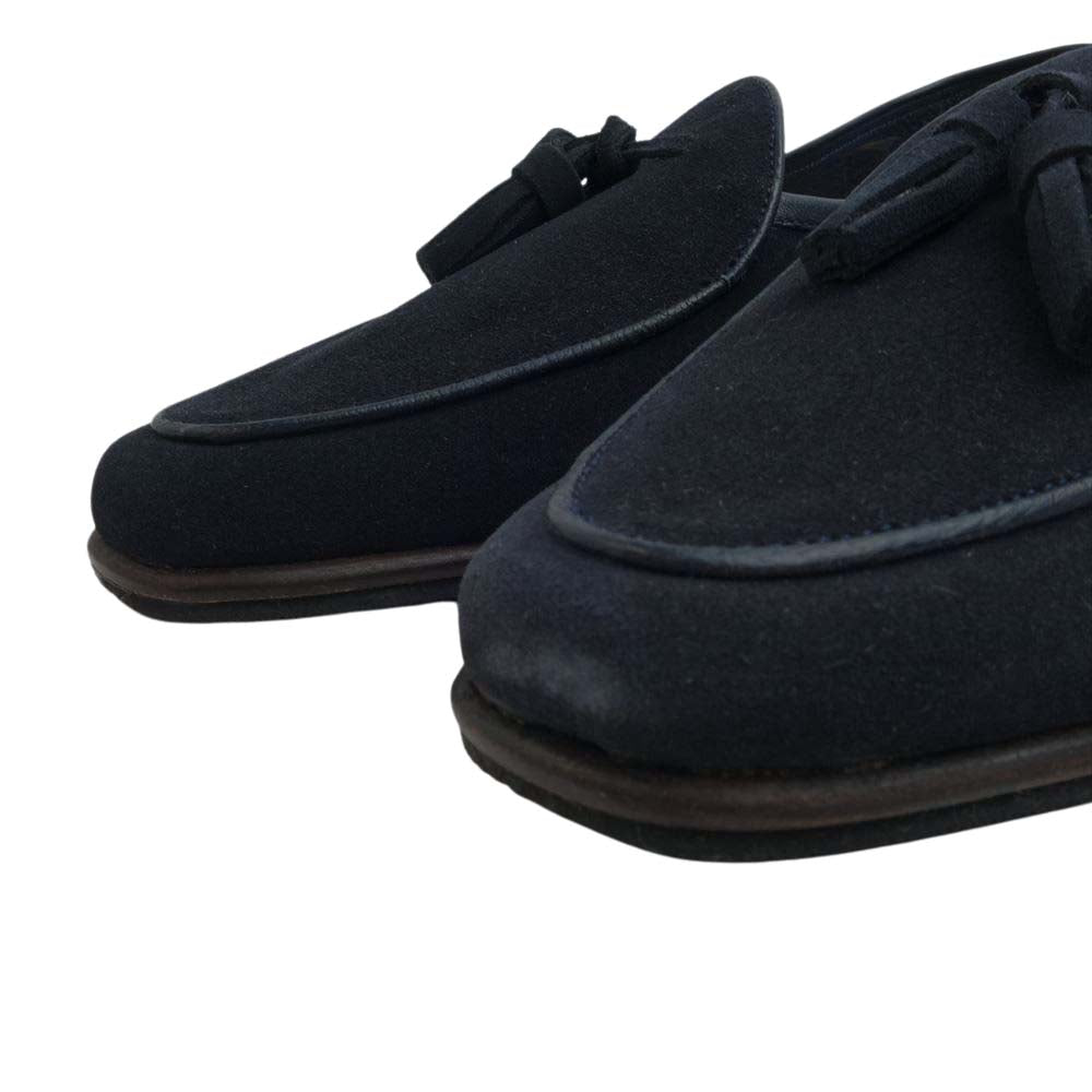 JALAN SRIWIJAYA ジャランスリウァヤ 98917 タッセル スリッポン ローファー ハーフラバー ネイビースエード UK8 NAVY SUECESUECE UK8【極上美品】【中古】
