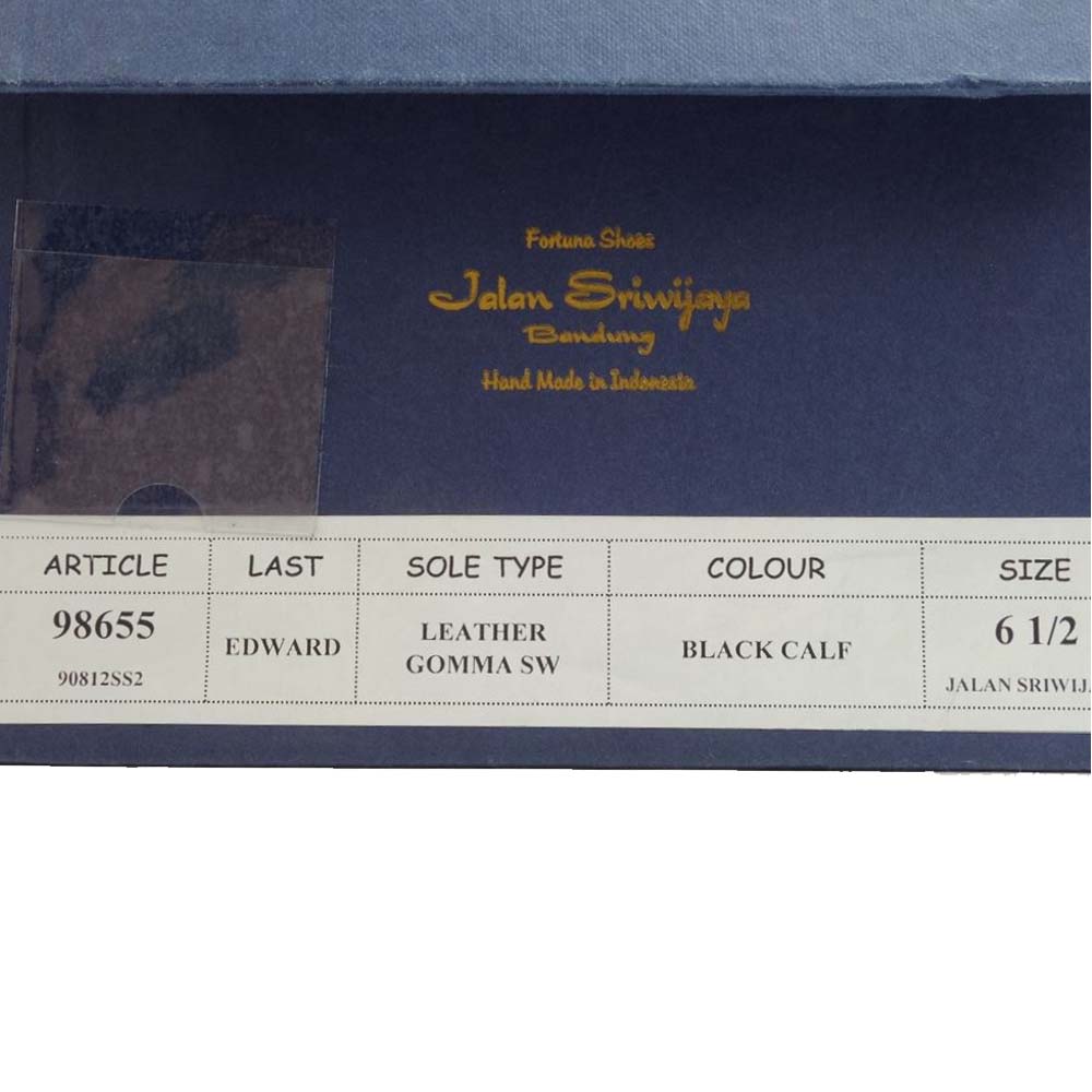 JALAN SRIWIJAYA ジャランスリウァヤ 98655 ストレートチップシューズ レザーゴンマソール ブラックカーフ UK6.5 BLACK CALF UK6.5【極上美品】【中古】