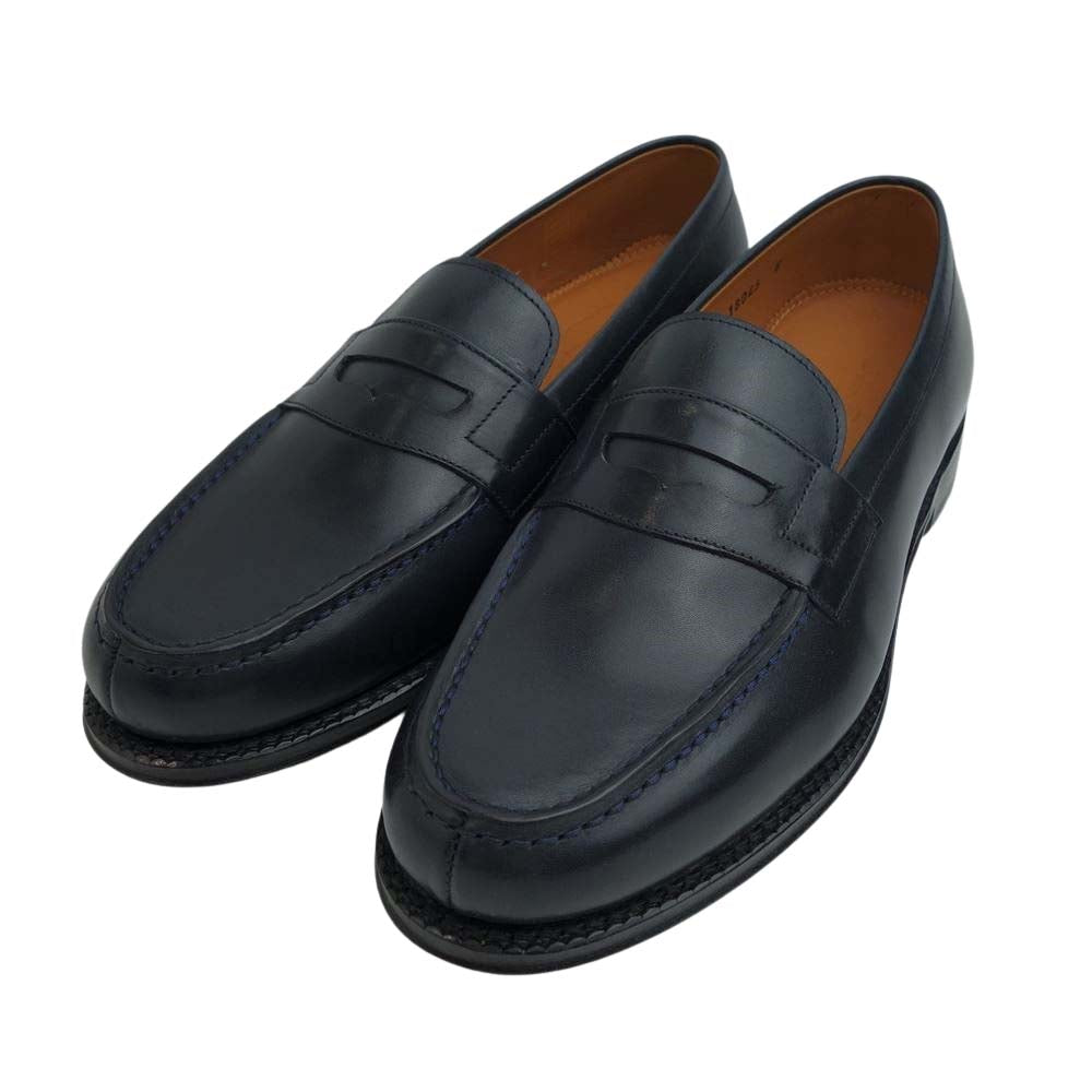 JALAN SRIWIJAYA ジャランスリウァヤ 98589 コインローファー レザーソール ネイビーカーフ UK6 NAVY CALF UK6【極上美品】【中古】