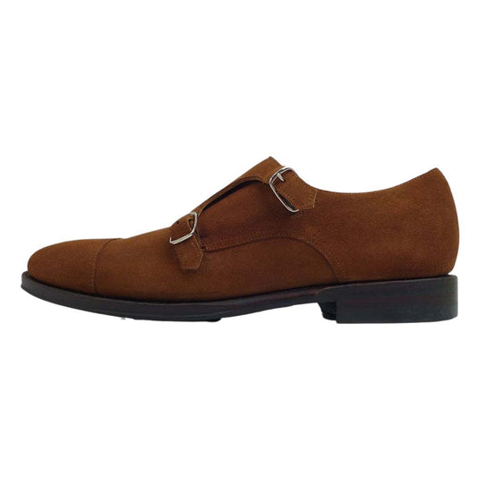 JALAN SRIWIJAYA ジャランスリウァヤ 98374 ダブルモンクストラップ ダイナイトソール ドレスシューズ スナッフスエード UK9.5 CNUFF SUEDE 9.5【極上美品】【中古】