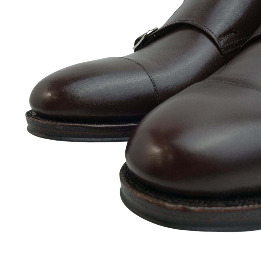 JALAN SRIWIJAYA ジャランスリウァヤ 98374 ダブルモンクストラップ ダイナイトソール ドレスシューズ ダークブラウン UK6 D.BROWN SALF UK6【極上美品】【中古】