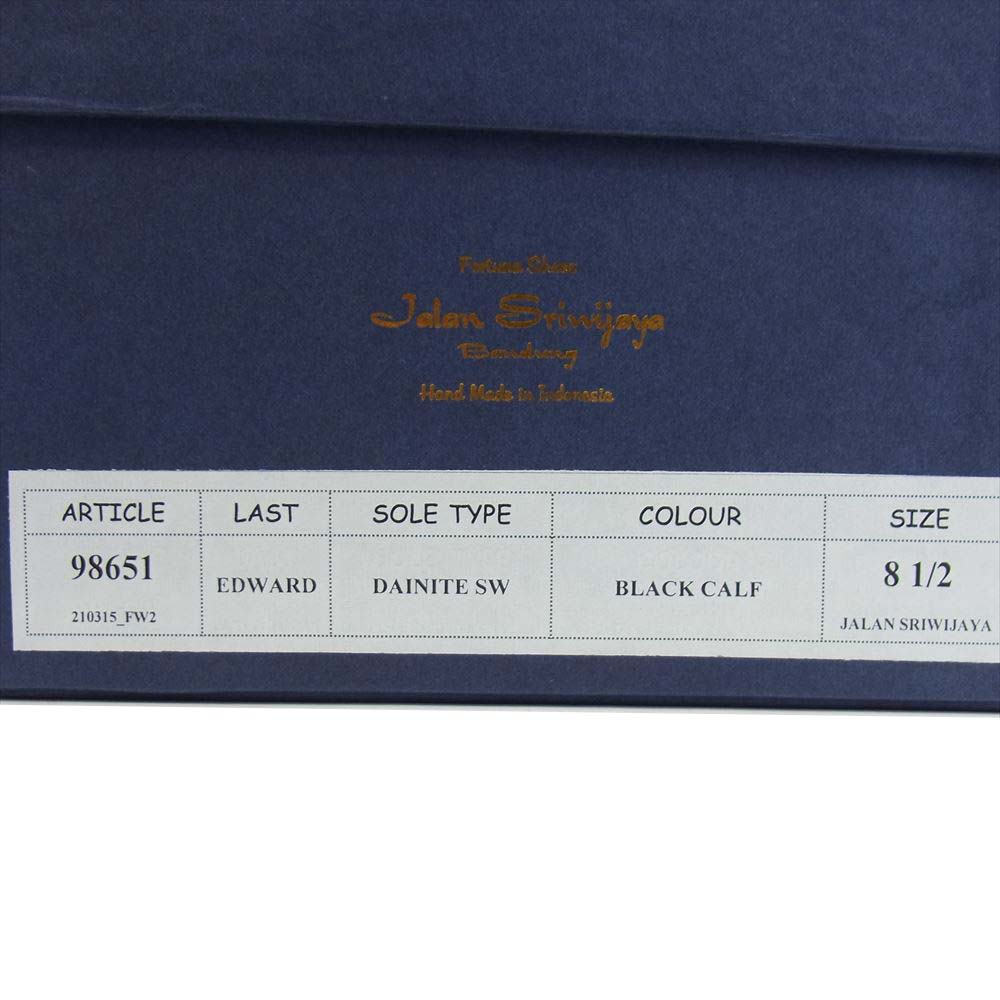 JALAN SRIWIJAYA ジャランスリウァヤ 98651 プレーントゥ ダイナイトソール ブラックカーフ UK8.5 ブラック系 8.5【美品】【中古】
