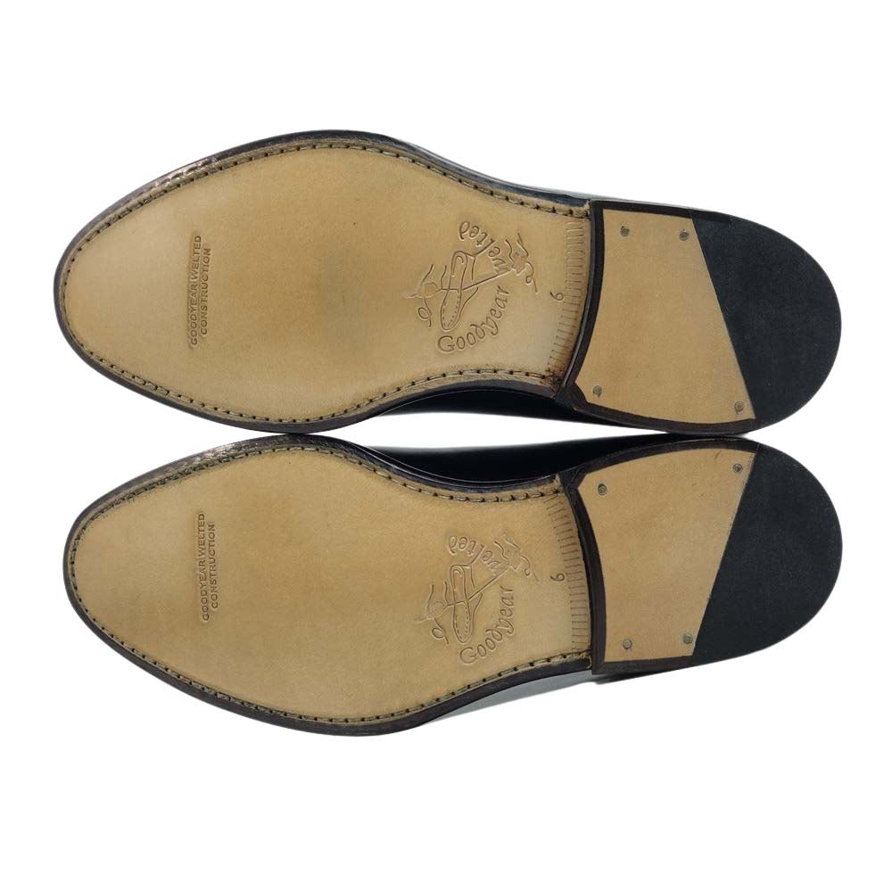 JALAN SRIWIJAYA ジャランスリウァヤ 98957 オペラシューズ スリッポン レザーソール ブラックカーフ UK6 BLACK CALF UK6【極上美品】【中古】