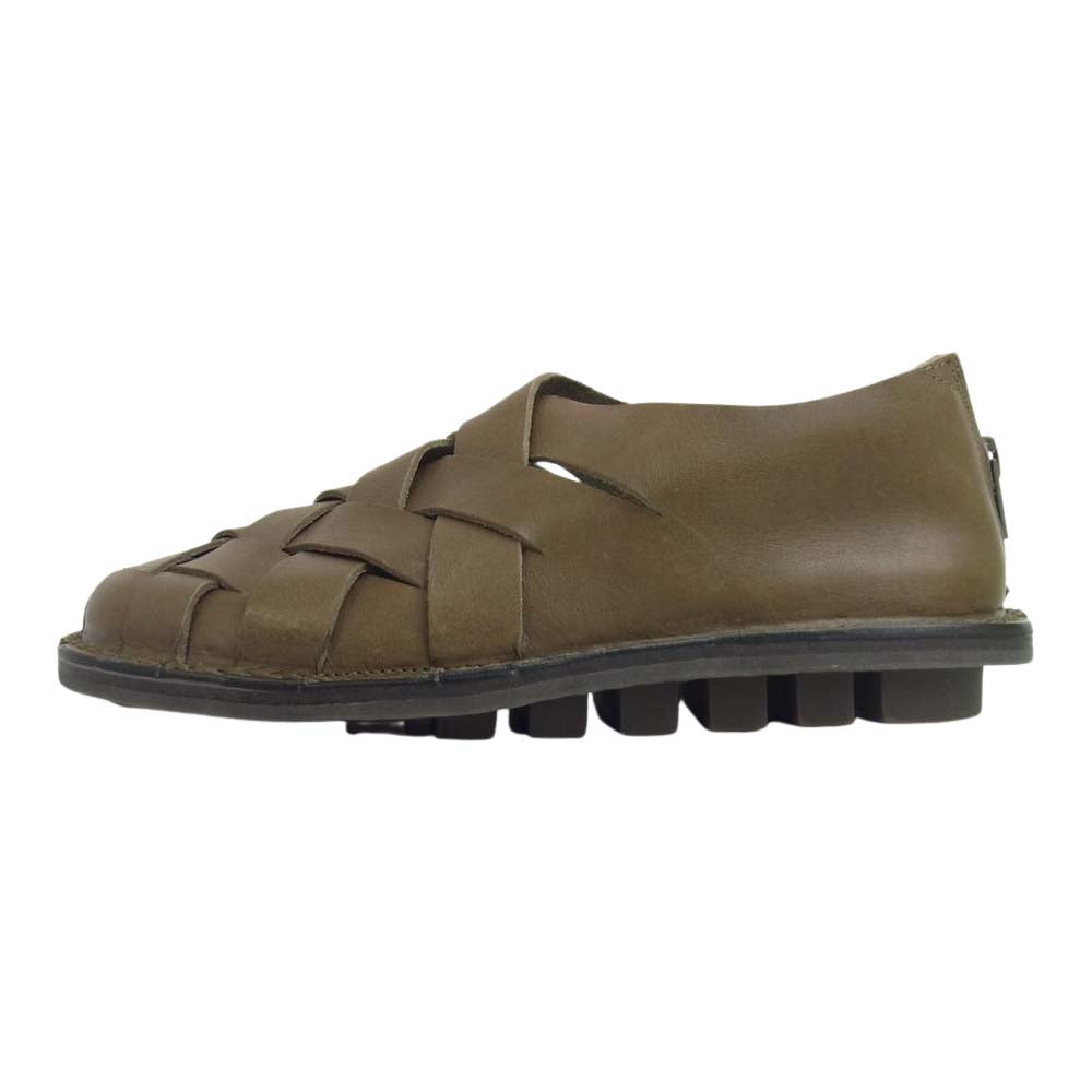 trippen トリッペン PUSH-WAW201 Push smog 編み込みレザーシューズ カーキ系 36【極上美品】【中古】