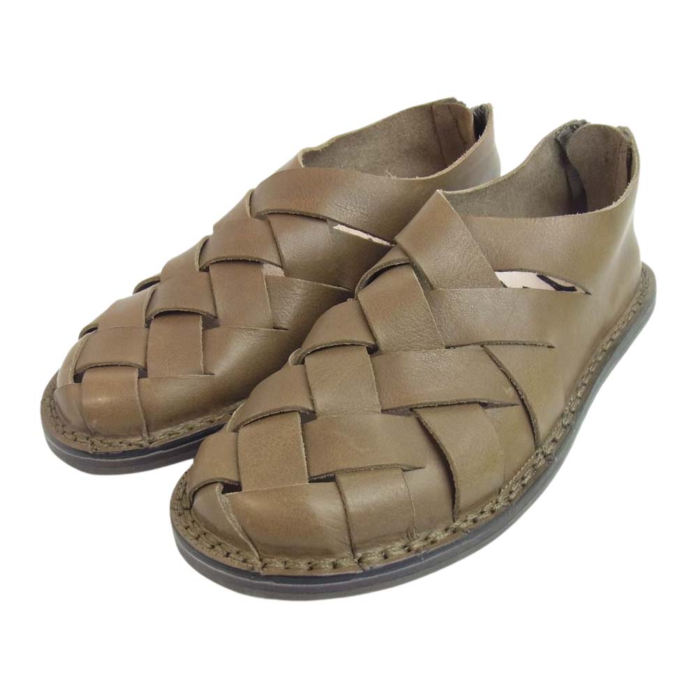 trippen トリッペン PUSH-WAW201 Push smog 編み込みレザーシューズ カーキ系 36【極上美品】【中古】