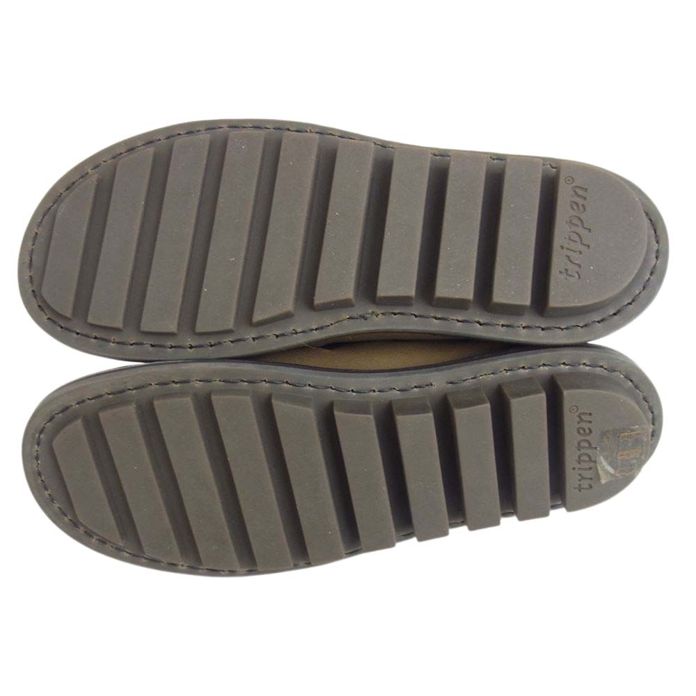 trippen トリッペン PUSH-WAW201 Push smog 編み込みレザーシューズ カーキ系 36【極上美品】【中古】