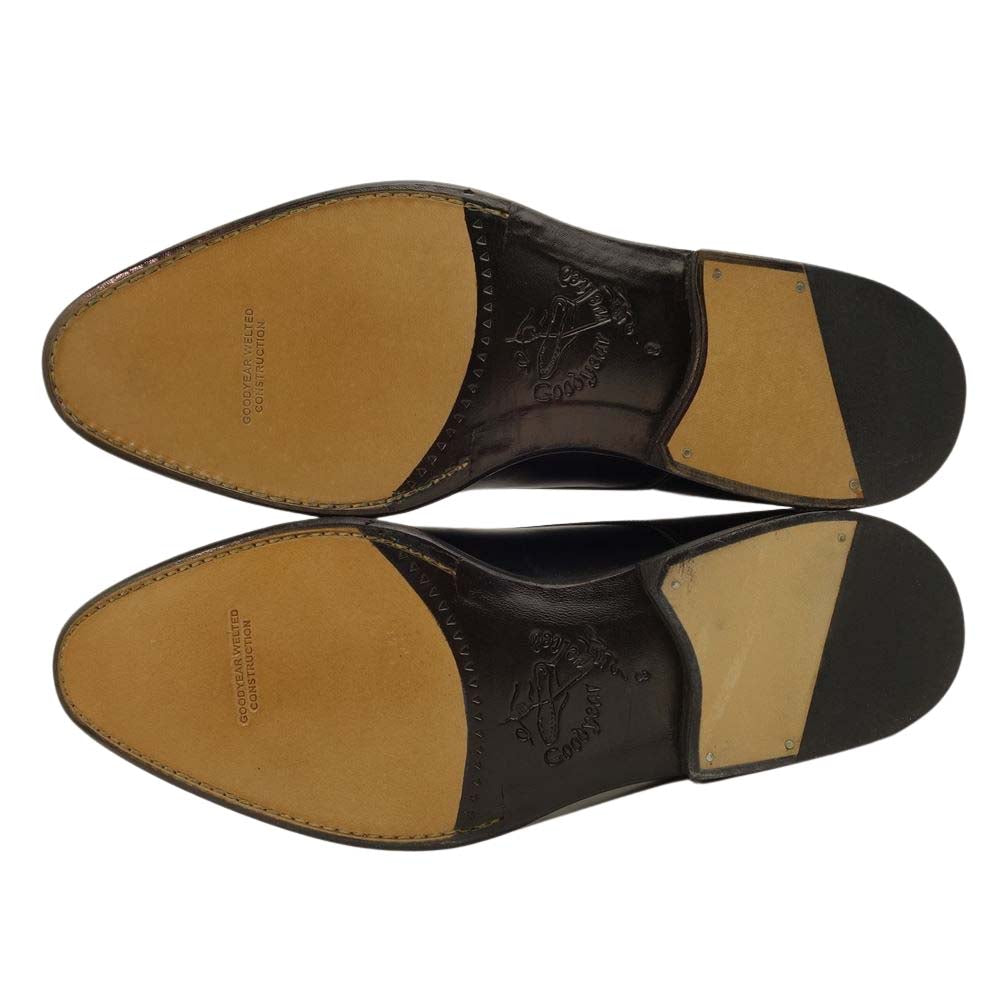 JALAN SRIWIJAYA ジャランスリウァヤ 98406 プレーントゥ ブラックカーフ レザーソール ドレスシューズ UK8 BLACK CALF UK8【極上美品】【中古】